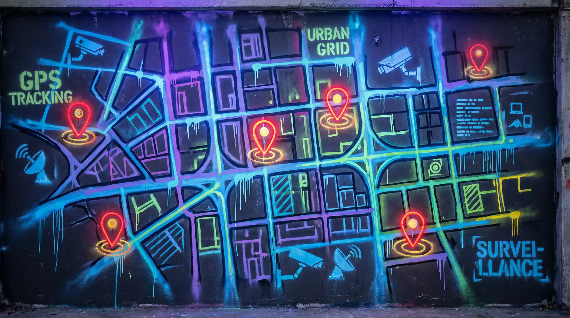 公嗲器好大好H 狗仔追踪地图 - 城市涂鸦风格